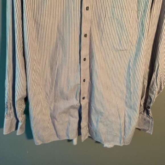 MICHAEL Michael Kors Button Down Gray Blue Stripes - Picture 4 of 7